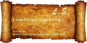 Ledofszky Samuella névjegykártya